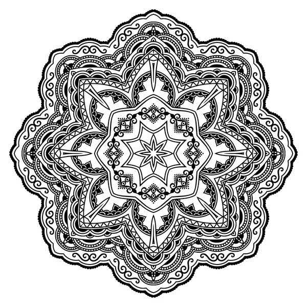 Vector henna tatoo mandala. Estilo Mehndi . — Archivo Imágenes Vectoriales