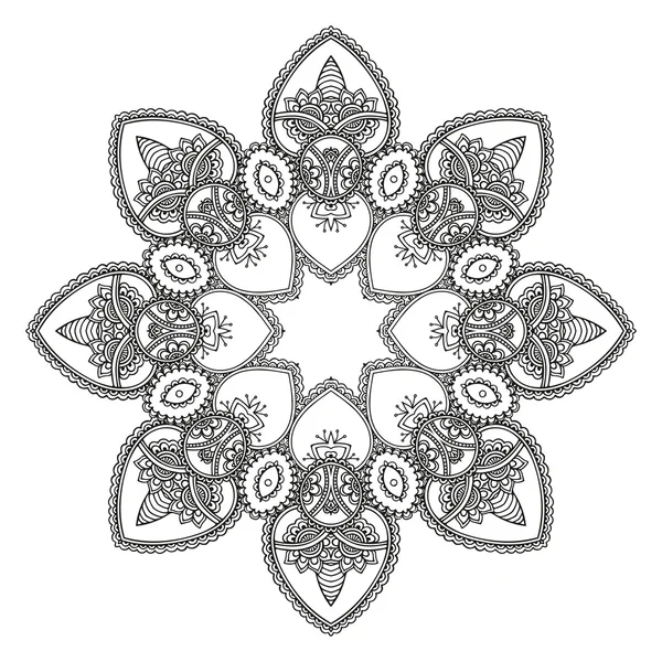 Vector henna tattoo mandala. Mehndi stijl. — Stockvector