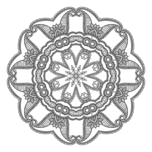 Vector henna tatoo mandala. Estilo Mehndi . — Vector de stock