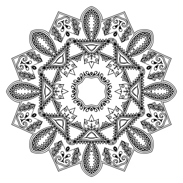 Vector henna tatoo mandala. Estilo Mehndi . — Archivo Imágenes Vectoriales