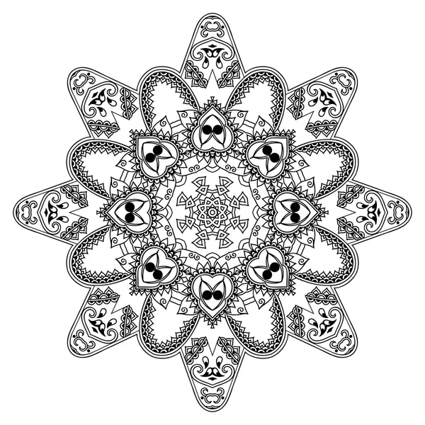 Vector henna tatoo mandala. Estilo Mehndi . — Vector de stock