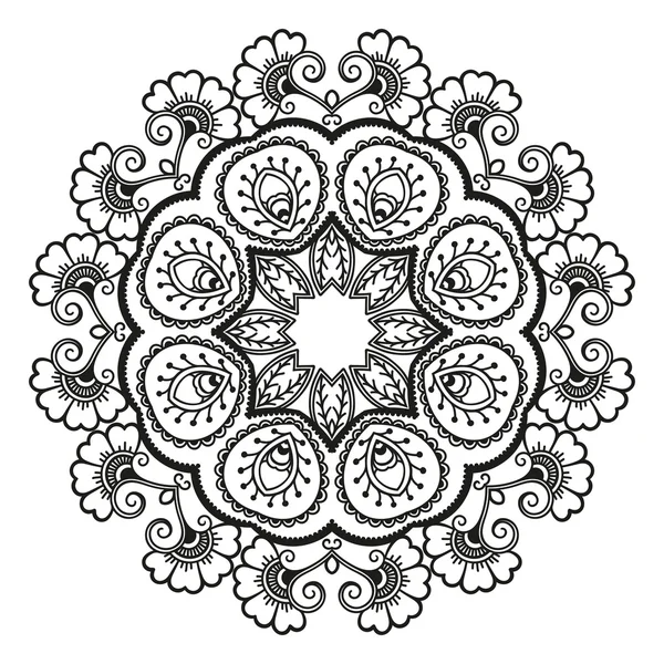 Vector henna tatoo mandala. Estilo Mehndi . — Vetor de Stock