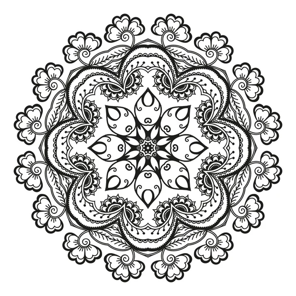 Vector henna tatoo mandala. Estilo Mehndi . — Archivo Imágenes Vectoriales