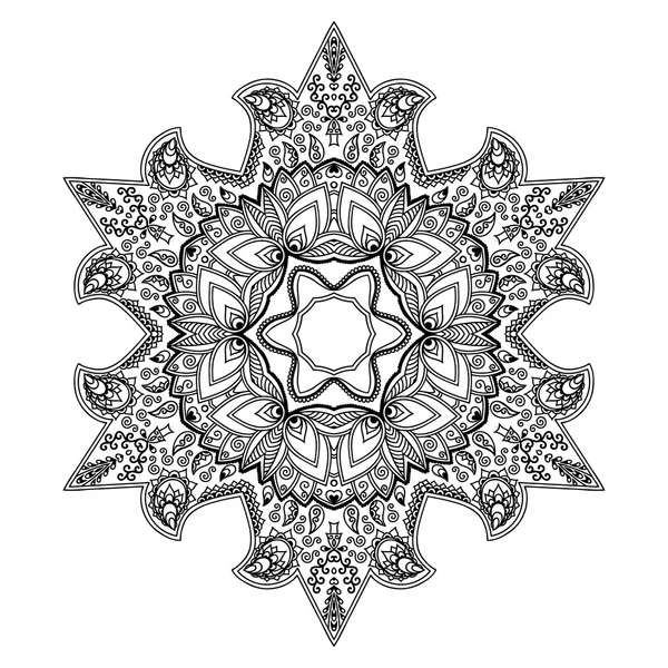 Vector henna tatoo mandala. Estilo Mehndi . — Archivo Imágenes Vectoriales