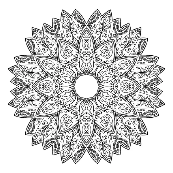 Vector henna tatoo mandala. Estilo Mehndi . — Archivo Imágenes Vectoriales