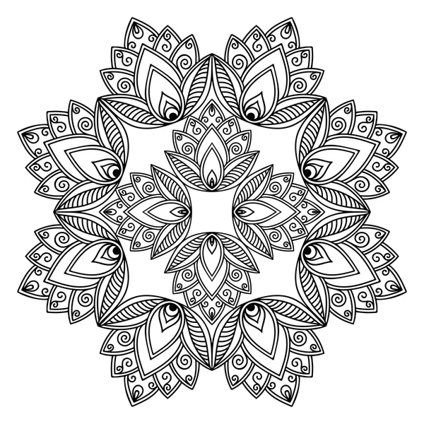 Vector henna tatoo mandala. Estilo Mehndi . — Vetor de Stock