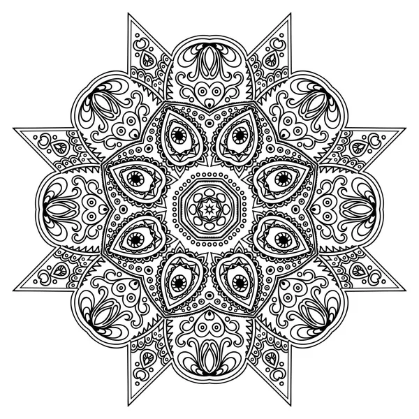 Vector henna tatoo mandala. Estilo Mehndi . — Archivo Imágenes Vectoriales