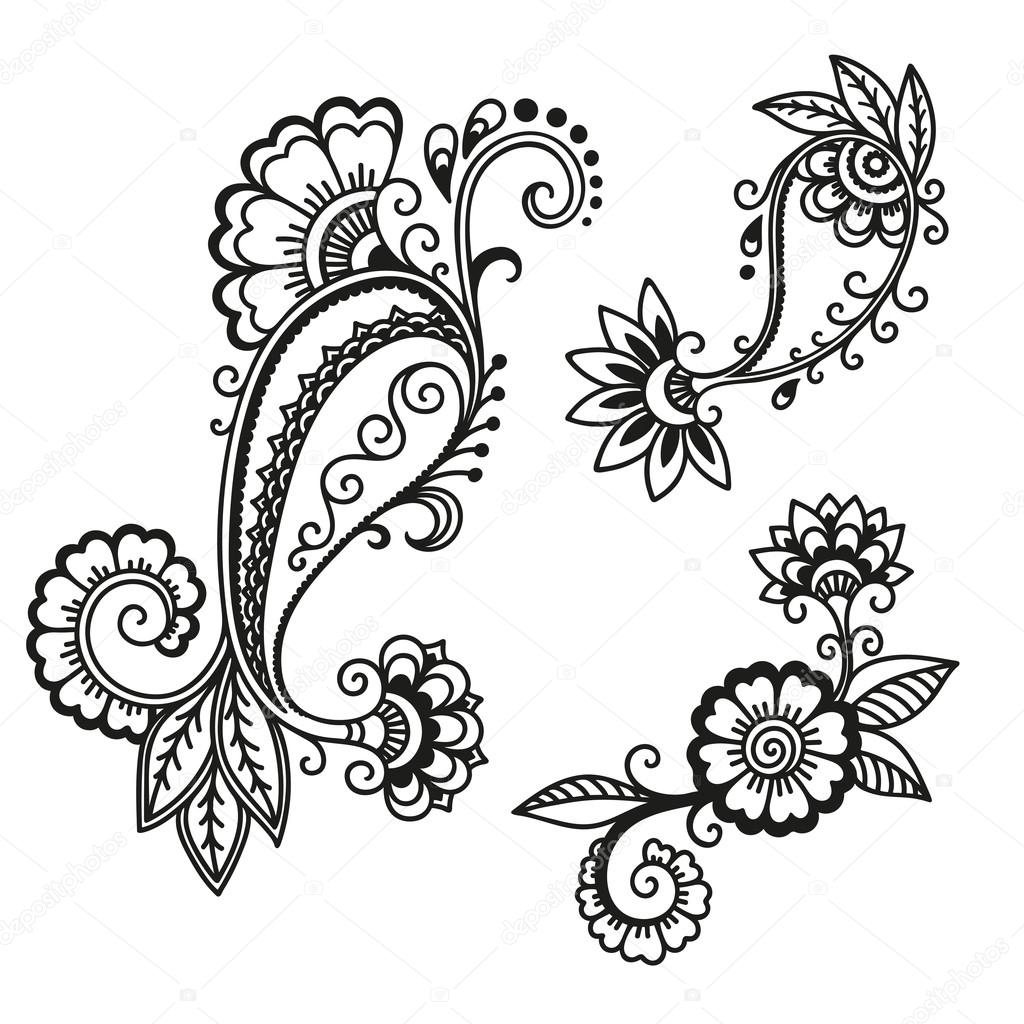 Henna tattoo flower template.Mehndi. Stock Vector Image by ©rugame.tera ...