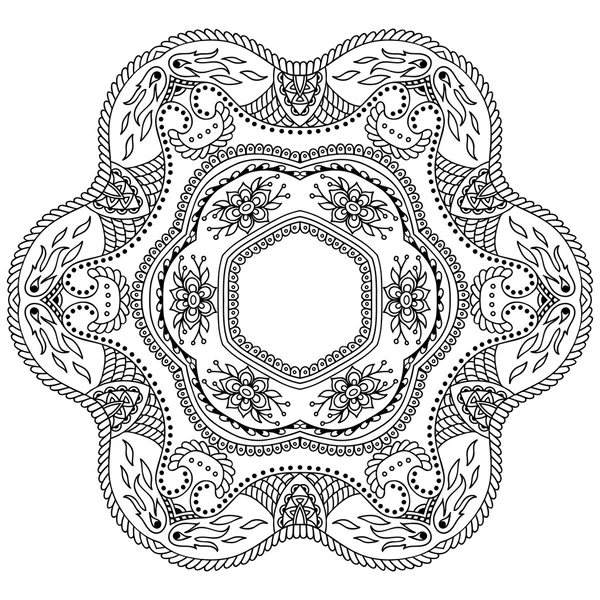 Vector henna tatoo mandala. Mehndi style. — Stock Vector