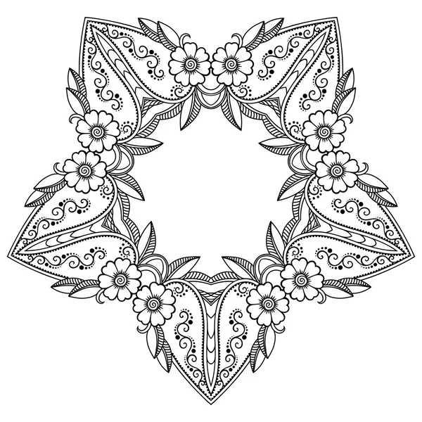 Vector henna tatoo mandala. Estilo Mehndi . — Vetor de Stock