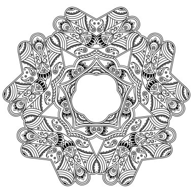 Vektör kına dövme mandala. Mehndi stili.