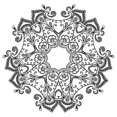 Vektör kına dövme mandala. Mehndi stili.