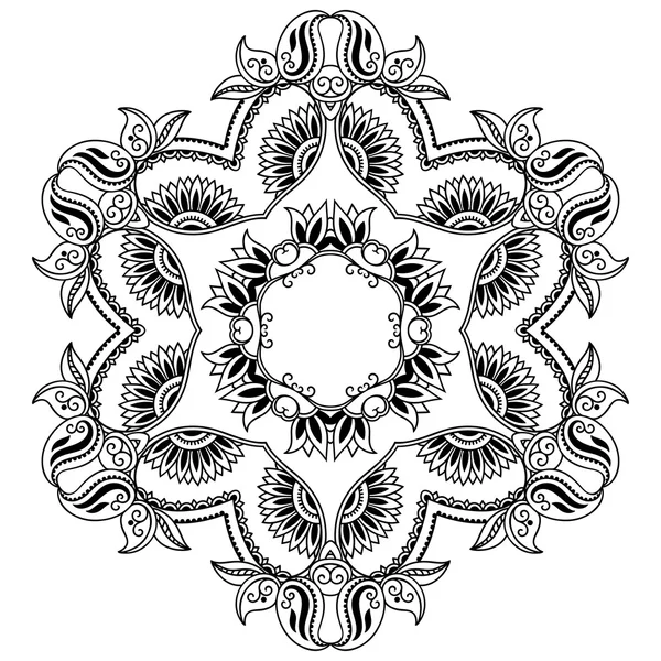 Vector henna tatoo mandala. Estilo Mehndi . — Archivo Imágenes Vectoriales