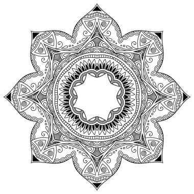 Vektör kına dövme mandala. Mehndi stili.