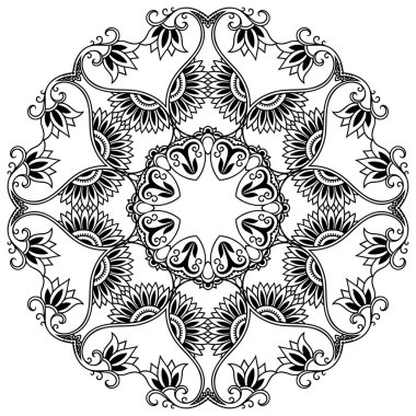 Vektör kına dövme mandala. Mehndi stili.