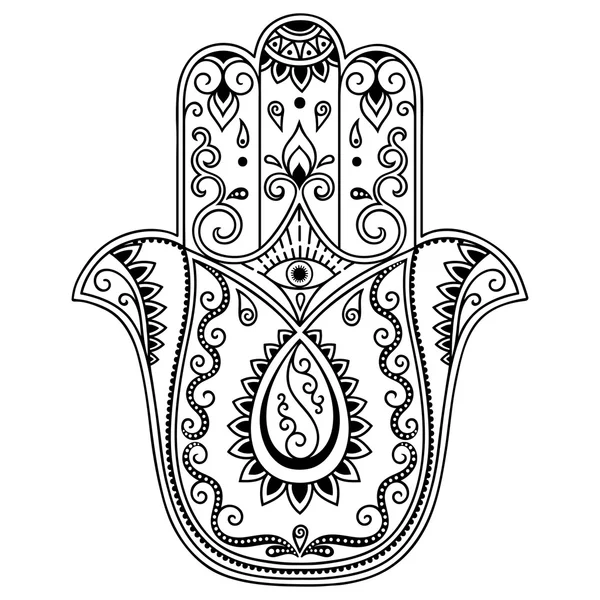 Vecteur hamsa dessiné à la main symbole — Image vectorielle