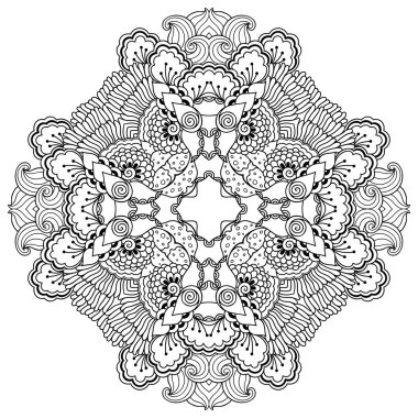 Vektör kına dövme mandala. Mehndi stili.