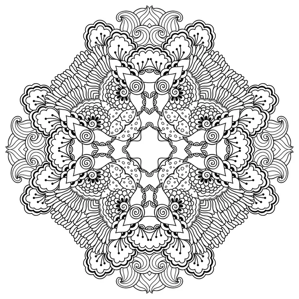 Vektör kına dövme mandala. Mehndi stili.