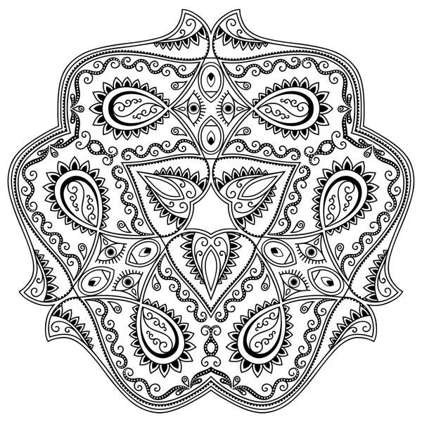 Vector henna tatoo mandala. Estilo Mehndi . — Archivo Imágenes Vectoriales