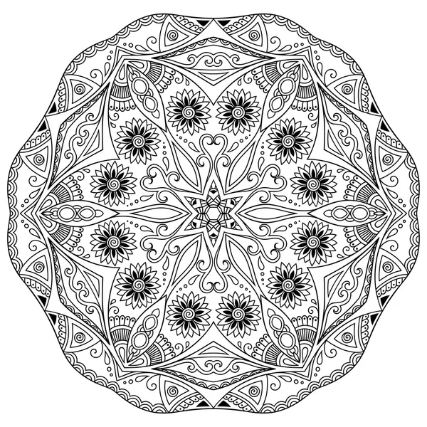 Vector henna tatoo mandala. Style Mehndi . — Image vectorielle
