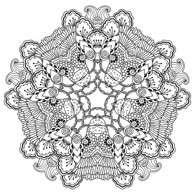 Vektör kına dövme mandala. Mehndi stili.