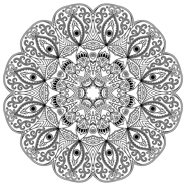 Mandala tatoo all'hennè vettoriale. Stile Mehndi . — Vettoriale Stock