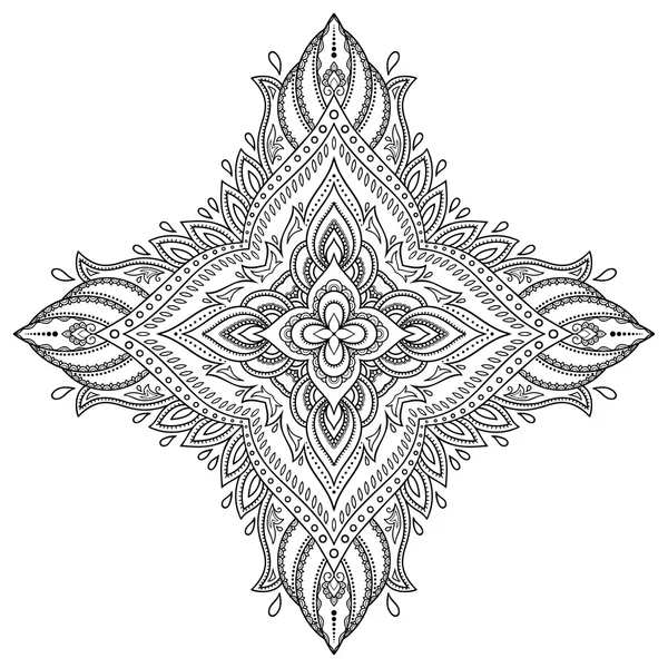 Vector henna tatoo mandala. Estilo Mehndi . — Archivo Imágenes Vectoriales