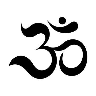 OM veya Aum Hint kutsal ses. Brahma, Vişnu ve Shiva ilahi üçlü sembol.