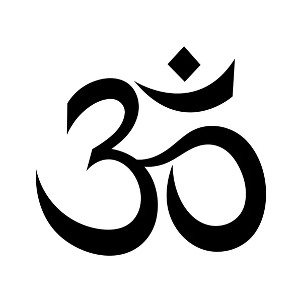 Om oder aum indischer heiliger Klang. das Symbol der göttlichen Triade aus Brahma, Vishnu und Shiva. — Stockvektor