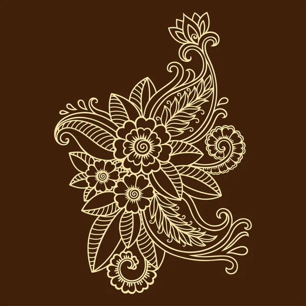 Henna tattoo flower template.Mehndi. — Stock Vector