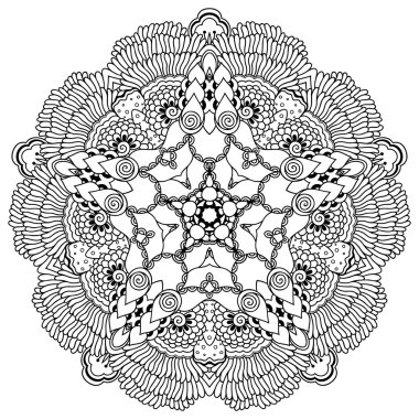 Vektör kına dövme mandala. Mehndi stili.