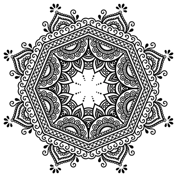 Vector henna tatuering mandala. Mehndi stil. — Stock vektor