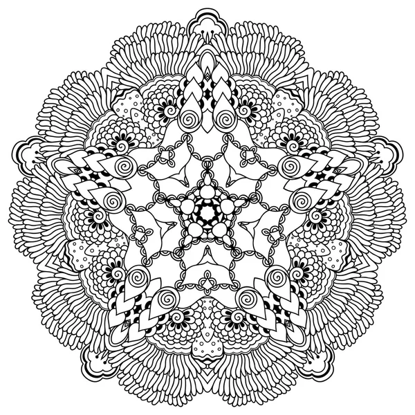 Vector henna tatoo mandala. Estilo Mehndi . — Archivo Imágenes Vectoriales