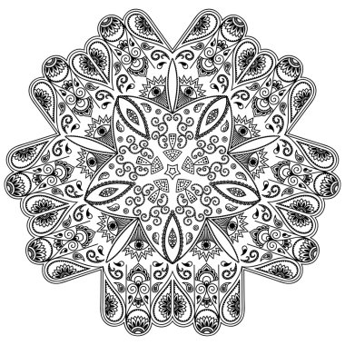 Vektör kına dövme mandala. Mehndi stili.
