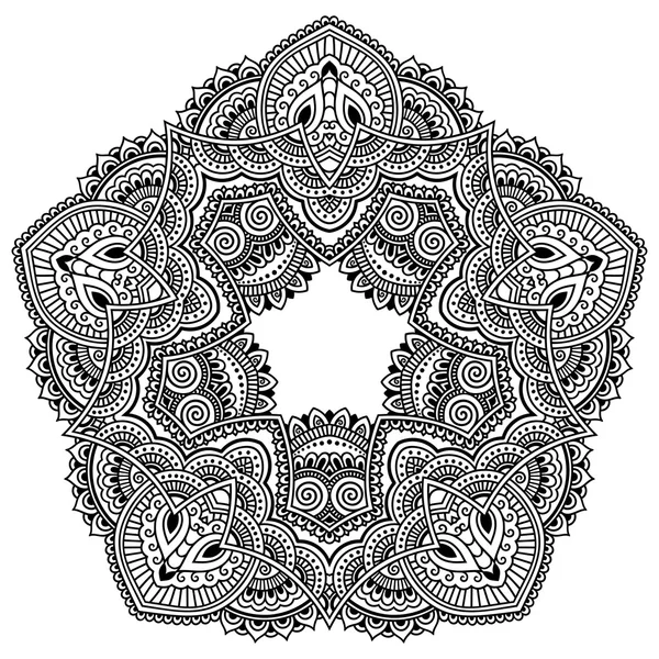 Vector henna tatoo mandala. Estilo Mehndi . — Vector de stock