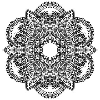 Vektör kına dövme mandala. Mehndi stili.