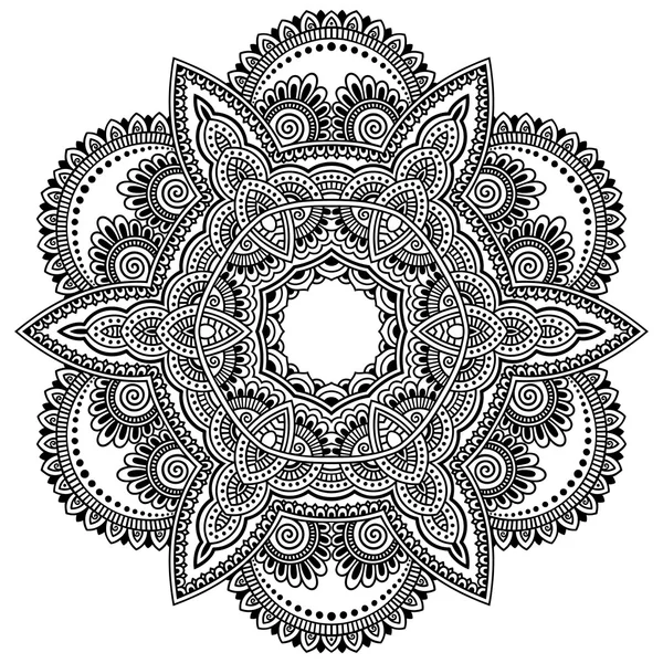 Vektör kına dövme mandala. Mehndi stili. — Stok Vektör