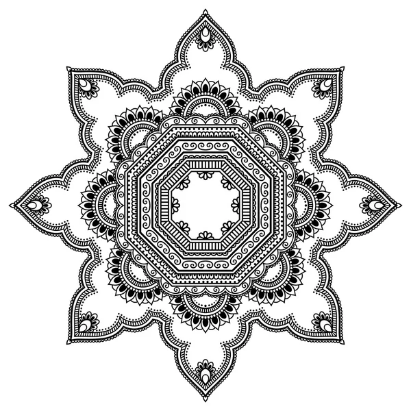 Vector henna tatoo mandala. Estilo Mehndi . — Vector de stock