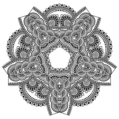 Vektör kına dövme mandala. Mehndi stili.