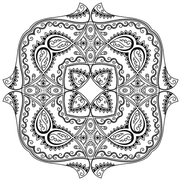 Vector henna tatoo mandala. Estilo Mehndi . — Archivo Imágenes Vectoriales