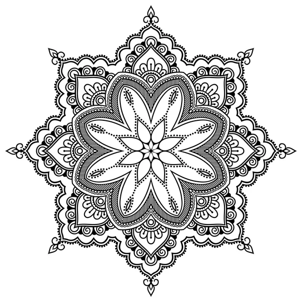 Vector henna tatoo mandala. Estilo Mehndi . — Archivo Imágenes Vectoriales