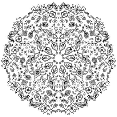 Vektör kına dövme mandala. Mehndi stili.