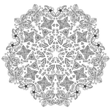 Vektör kına dövme mandala. Mehndi stili.