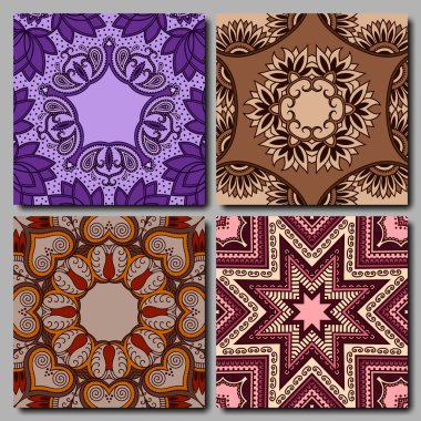 Kart veya davet retro dekorasyon tarzı ayarlayın. Elle çizilmiş arka plan.