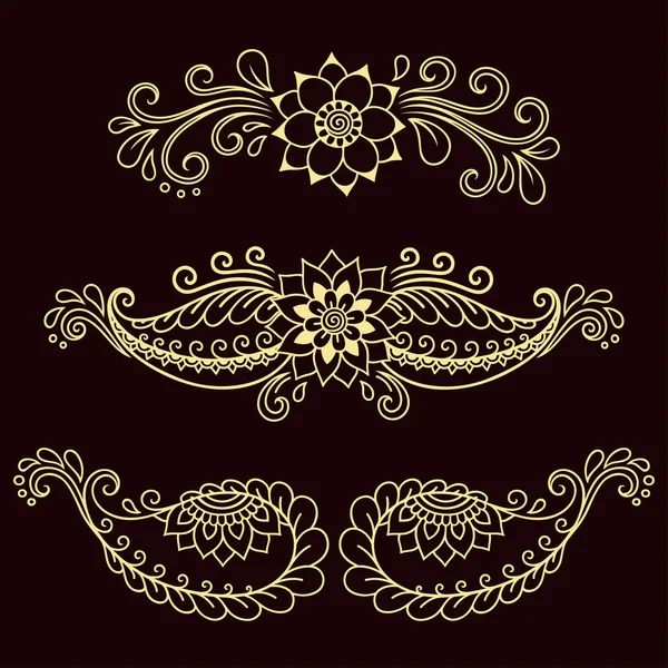 Τατουάζ χέννα λουλούδι πρότυπο. Mehndi. — Διανυσματικό Αρχείο