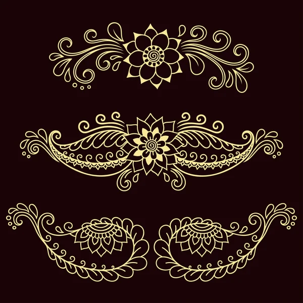 Henna tattoo bloem sjabloon. Mehndi. — Stockvector