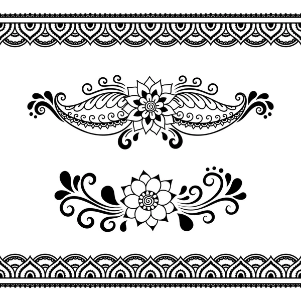 Henna tattoo flower template.Mehndi. — Stock Vector