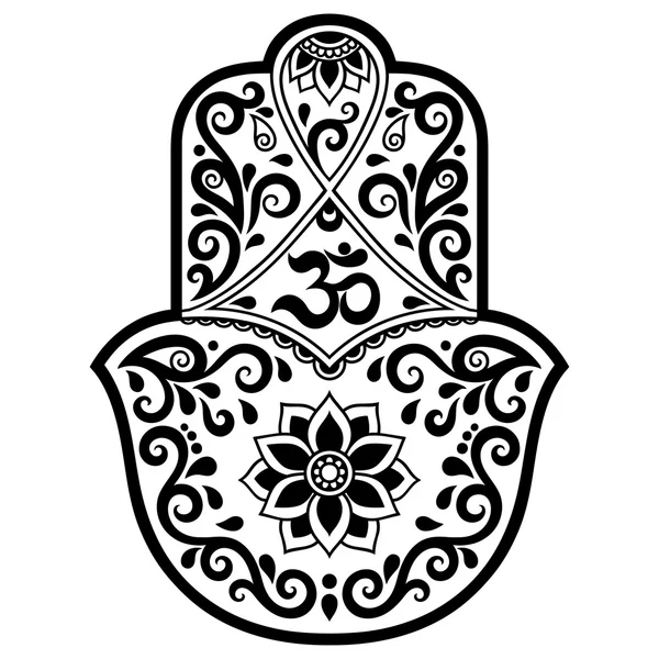 Векторний символ мальованої руки хомси. ОМ декоративний символ . — стоковий вектор