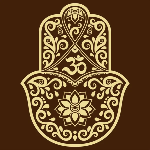 Vektor hamsa handgezeichnetes Symbol. om dekoratives Symbol. — Stockvektor