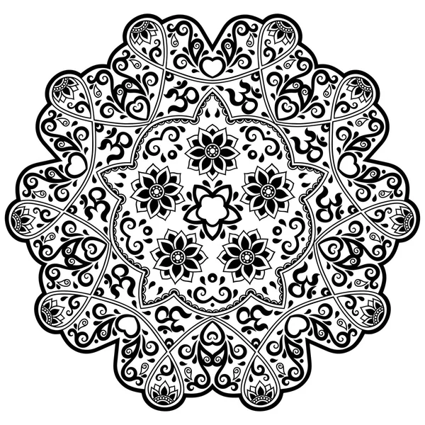 Henna Tatoo Mandala.om dekoratives Symbol. mehndi-Stil. — Stockvektor